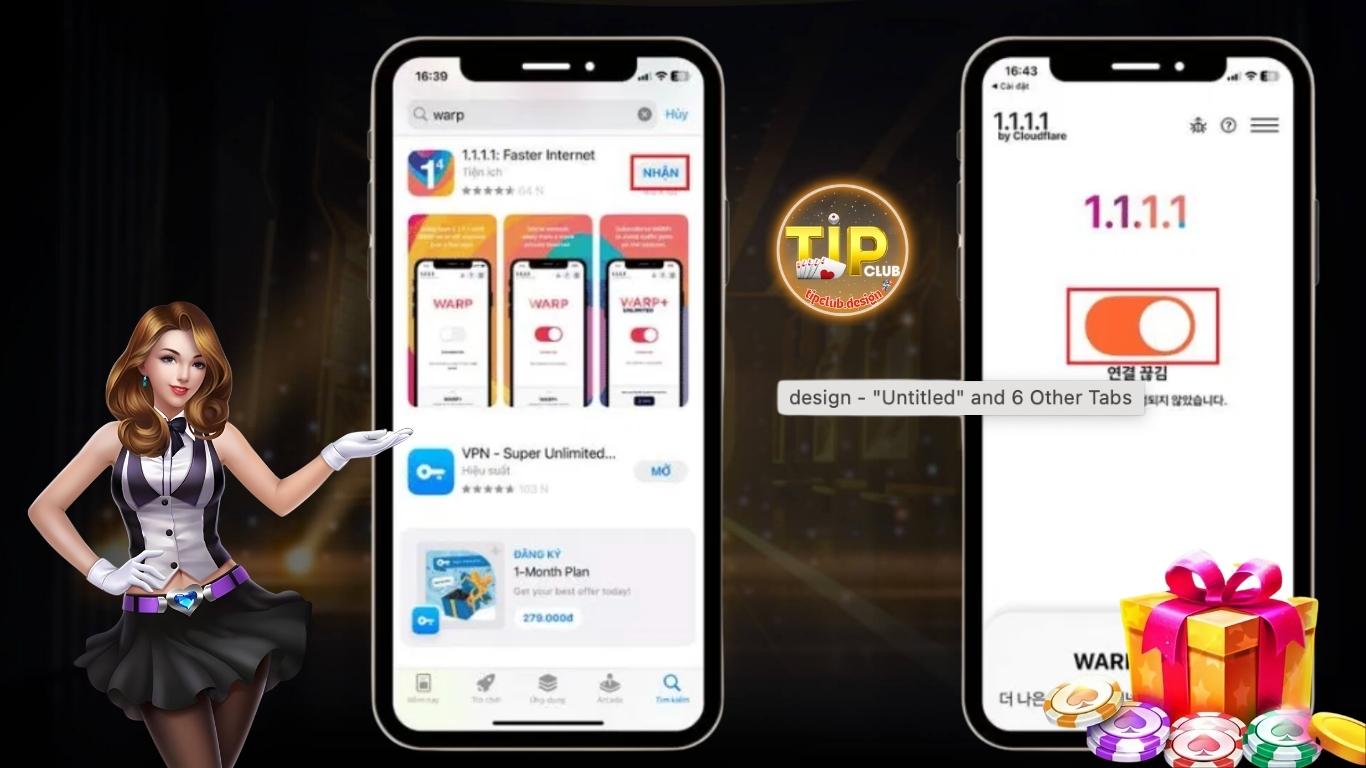 Hướng dẫn cách tải 1.1.1.1 chơi Tipclub trên điện thoại. Hướng dẫn cách tải 1.1.1.1 chơi Tipclub trên điện thoại.